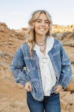 Load image into Gallery viewer, Western embroidered denim jacket
