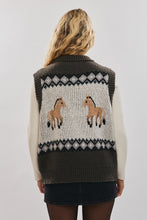 Load image into Gallery viewer, Front Zip horse Sweater Vest

