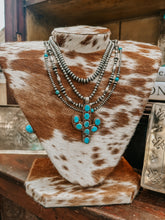 Load image into Gallery viewer, Genuine 5mm-20&quot; Navajo Necklace W/ Turquoise Cactus Pendant
