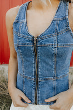 Load image into Gallery viewer, Rock &amp; Roll denim zip vest
