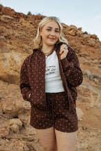 Load image into Gallery viewer, Brown Bambi Polkadot Sweat Shorts
