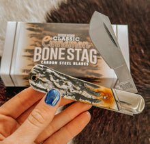 Load image into Gallery viewer, Rough Ryder Classic Cinnamon Bone Stag Pocket Knife
