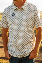 Load image into Gallery viewer, Mens natural aztec polo
