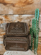 Load image into Gallery viewer, Brown Suede Leather Boot Stitch Backpack
