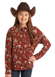 little girls retro conversational overshirt