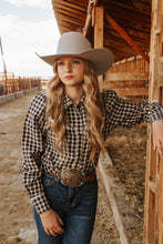 Load image into Gallery viewer, Black Gingham Puff Snap Shirt

