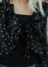 Load image into Gallery viewer, Julie Ruffle Blouse Polkadot
