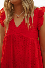 Load image into Gallery viewer, The Dutton In Hibiscus Eyelet Dress
