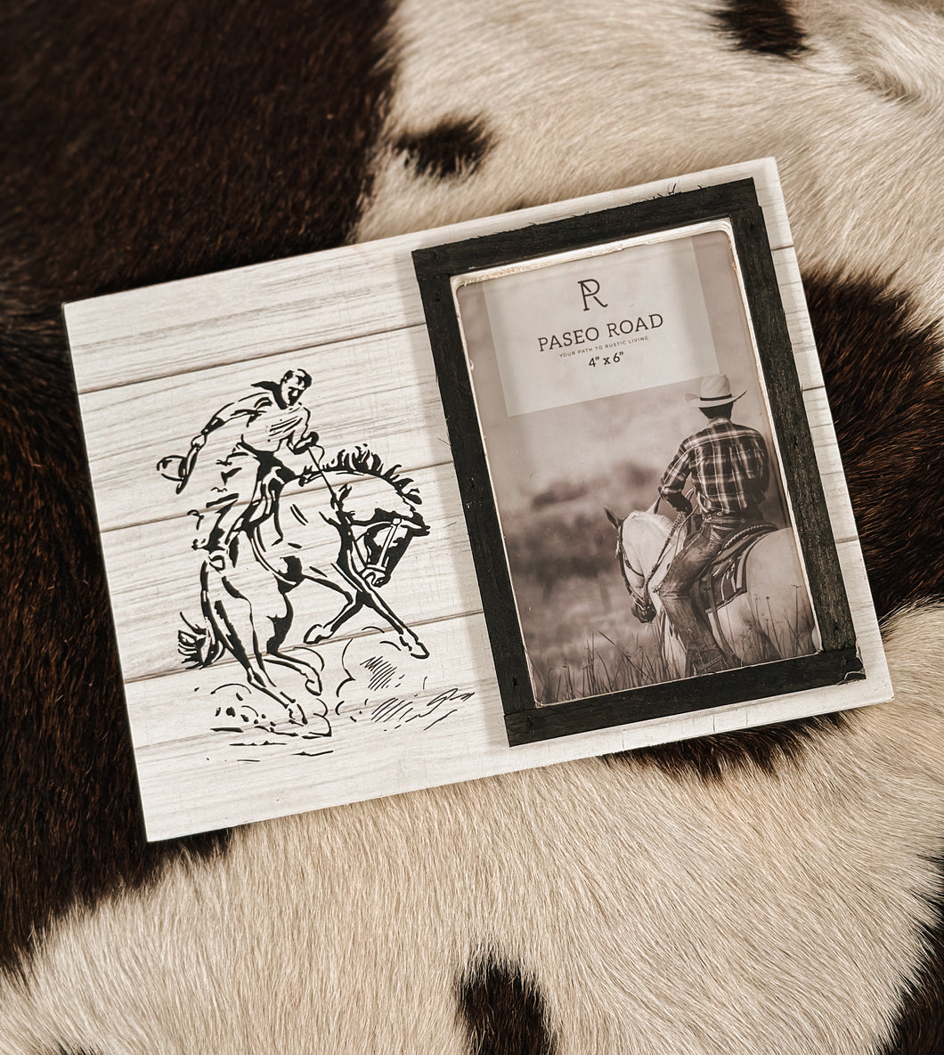 Ranch life picture frame Bronc Rider