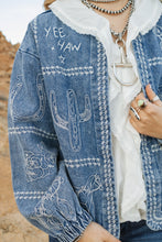 Load image into Gallery viewer, Western embroidered denim jacket
