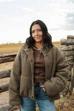 Load image into Gallery viewer, Mocha Puffer coat
