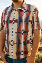 Load image into Gallery viewer, The Weekender Tan/Red Aztec Men Polo
