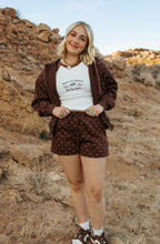 Load image into Gallery viewer, Brown Bambi Polkadot Sweat Shorts
