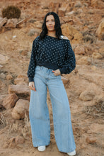 Load image into Gallery viewer, Polka Dot Off Shoulder Sweatshirt
