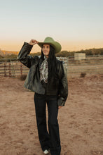 Load image into Gallery viewer, Black Oversized High Collar Leather Jacket
