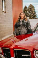 Load image into Gallery viewer, PLUS SIZE Black Denim Jacket with Fringe
