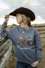 Load image into Gallery viewer, Smoky Blue Rodeo Crewneck
