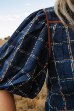 Load image into Gallery viewer, Plaid Corduroy Puff sleeve top
