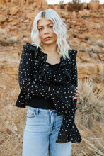 Load image into Gallery viewer, Julie Ruffle Blouse Polkadot

