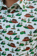 Load image into Gallery viewer, The Weekender Cowboy Cactus Golf Polo
