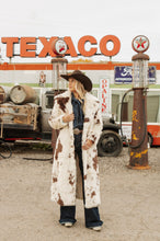 Load image into Gallery viewer, Cow Print Long Fur Coat
