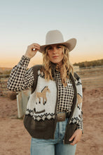 Load image into Gallery viewer, Front Zip horse Sweater Vest
