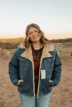 Load image into Gallery viewer, Tan Wrangler Sherpa Denim jacket
