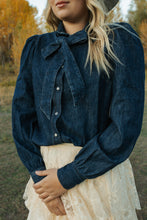 Load image into Gallery viewer, Ariat Puff Sleeve Denim Tie Shirt
