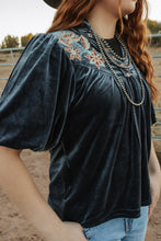 Load image into Gallery viewer, puff sleeve velvet top

