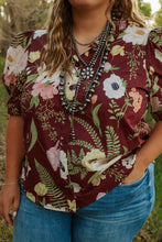 Load image into Gallery viewer, Merlot Floral PLUS SIZE top
