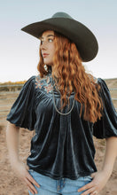 Load image into Gallery viewer, puff sleeve velvet top
