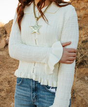 Load image into Gallery viewer, Ivory textured button up long sleeve top
