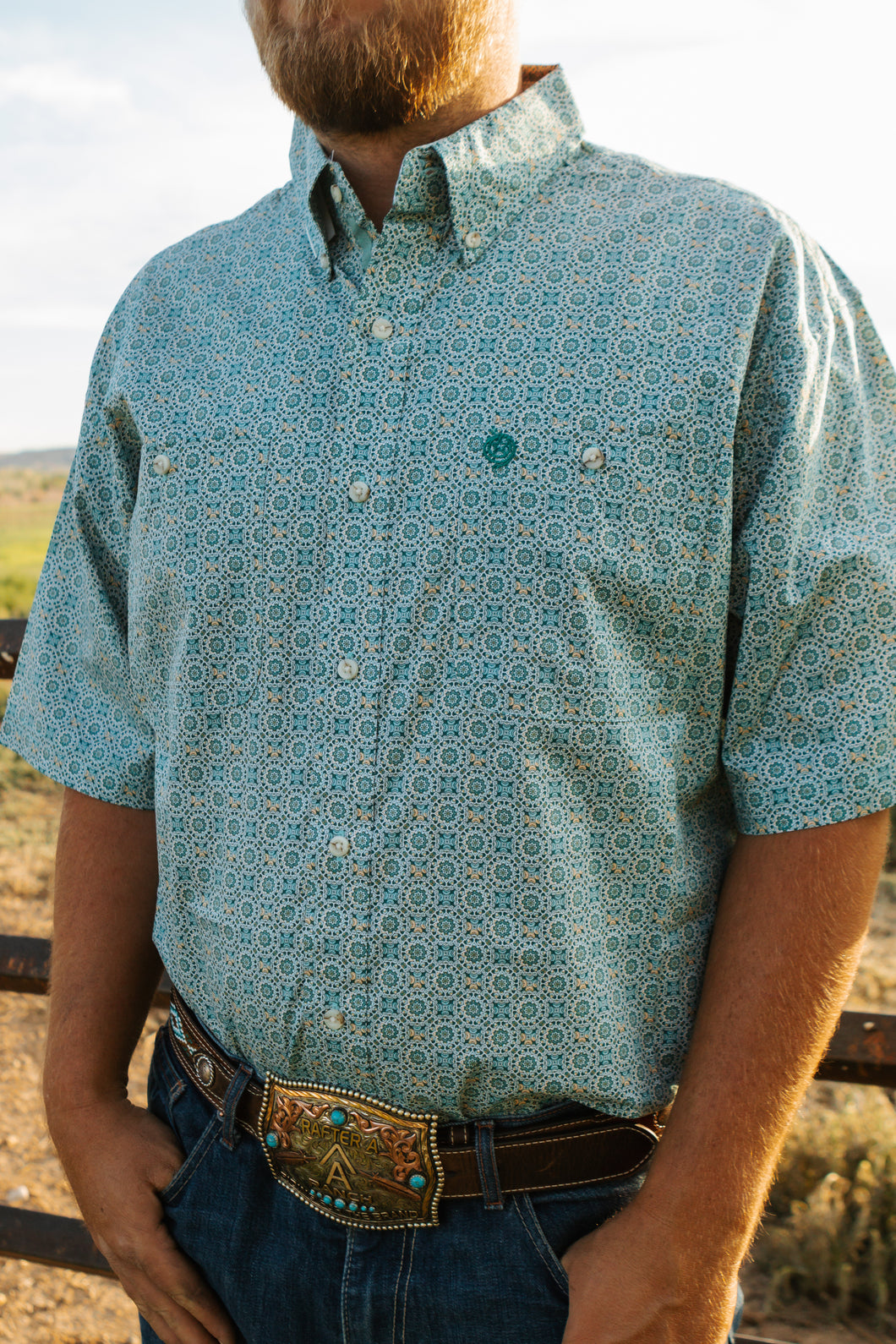 Wrangler Men's Short sleeve Teal shirt