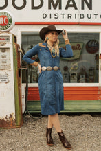 Load image into Gallery viewer, Denim Dress With Suede Yokes
