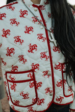 Load image into Gallery viewer, Red western print quilted jacket
