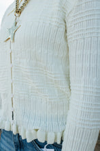Load image into Gallery viewer, Ivory textured button up long sleeve top
