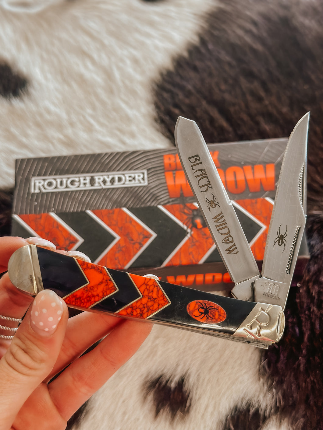 Rough Ryder Black Widow Trapper Pocket Knife