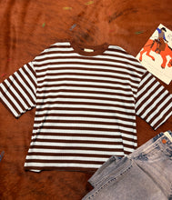 Load image into Gallery viewer, Entro Blue and Brown Striped Sweater
