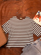Load image into Gallery viewer, Entro Blue and Brown Striped Sweater

