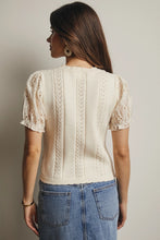 Load image into Gallery viewer, Lace Puff Sleeve Knit Top
