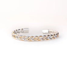 Load image into Gallery viewer, 18K Gold Plated Braided Rope Cuff mixed metals
