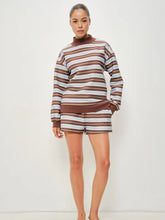 Load image into Gallery viewer, BLUE-BROWN FLEECE SWEATSHIRT
