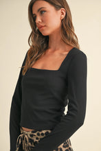 Load image into Gallery viewer, Ribbed Square Neck Long Sleeved Top

