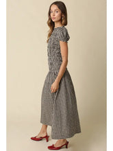 Load image into Gallery viewer, Sena Plaid Puff Sleeve Drop Waist Maxi Dress
