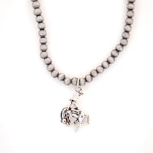 Load image into Gallery viewer, 18" Faux Navajo Pearl Necklace w/ Silver Bucking Horse Charm
