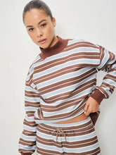 Load image into Gallery viewer, BLUE-BROWN FLEECE SWEATSHIRT
