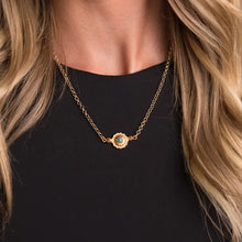 Load image into Gallery viewer, 16&quot; Gold Chain Necklace with Flower Concho Pendant
