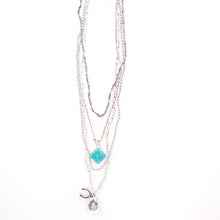 Load image into Gallery viewer, 18k Gold Plated Layered Chain Necklace w/ Western Charms silver
