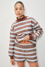 Load image into Gallery viewer, BLUE-BROWN FLEECE SWEATSHIRT
