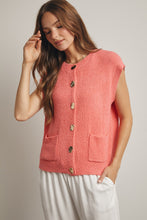 Load image into Gallery viewer, Guava Sweater Vest With Statement Buttons
